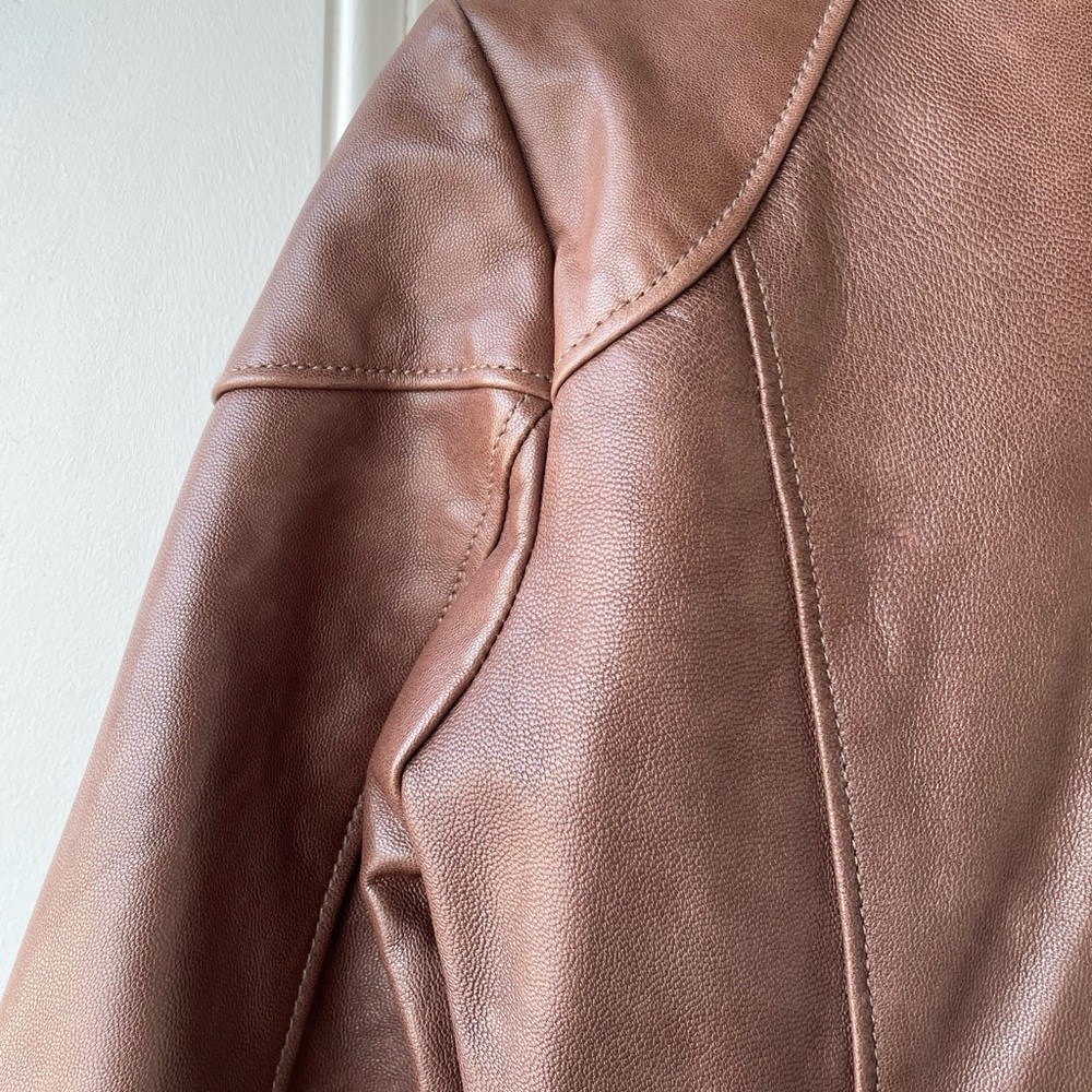 Brown Leather Jacket By Robert Comstock, Comstock… - image 5